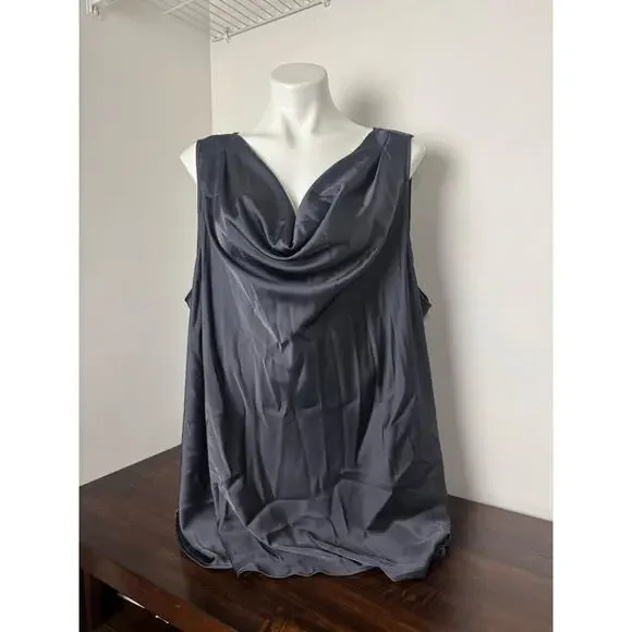 Torrid Gray Satin Cowl Neck Tank Size 4X, NWT - Picture 5 of 13